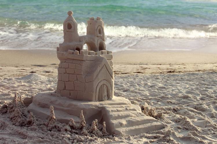 sandcastle on beach