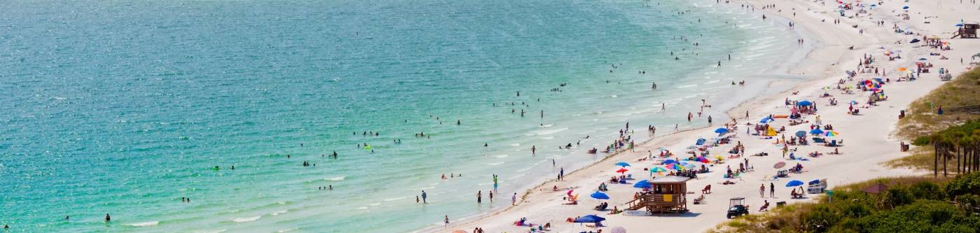 aerial view of beach in siesta key